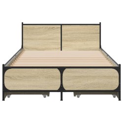 Cadre de lit avec tiroirs sans matelas chêne sonoma 75x190 cm 