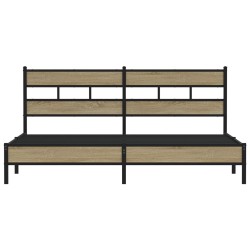 Cadre de lit en métal sans matelas chêne sonoma 183x213 cm 