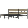 Cadre de lit en métal sans matelas chêne sonoma 183x213 cm 