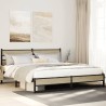 Cadre de lit en métal sans matelas chêne sonoma 200x200 cm 