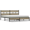 Cadre de lit en métal sans matelas chêne sonoma 200x200 cm 