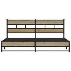 Cadre de lit en métal sans matelas chêne sonoma 200x200 cm 