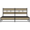 Cadre de lit en métal sans matelas chêne sonoma 200x200 cm 