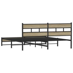 Cadre de lit en métal sans matelas chêne sonoma 200x200 cm 