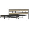 Cadre de lit en métal sans matelas chêne sonoma 200x200 cm 