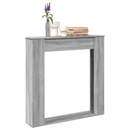 Cadre de cheminée sonoma gris 100x20x100 cm bois d'ingénierie 