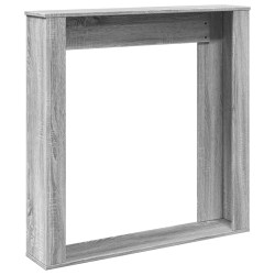 Cadre de cheminée sonoma gris 100x20x100 cm bois d'ingénierie 