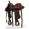 Selle, bridon et col de poitrine Cuir véritable 12 po Marron 