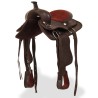 Selle, bridon et col de poitrine Cuir véritable 12 po Marron 
