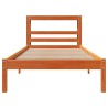 Cadre de lit et tête de lit sans matelas cire marron 100x200 cm 