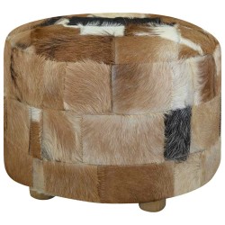 Pouf Cuir véritable Rond 50 x 50 x 45 cm  