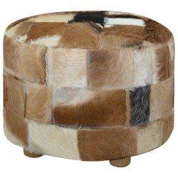 Pouf Cuir véritable Rond 50 x 50 x 45 cm  