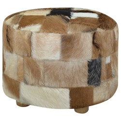 Pouf Cuir véritable Rond 50 x 50 x 45 cm  