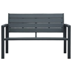 Banc de jardin 120 cm PEHD Gris Aspect de bois 
