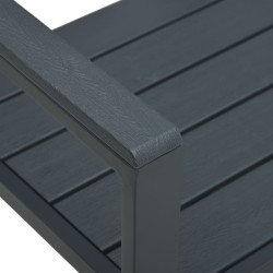 Banc de jardin 120 cm PEHD Gris Aspect de bois 