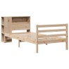 Lit bibliothèque sans matelas 90x200 cm bois de pin massif 
