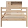 Lit bibliothèque sans matelas 90x200 cm bois de pin massif 