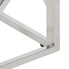 Table basse argenté acier inoxydable et verre trempé 