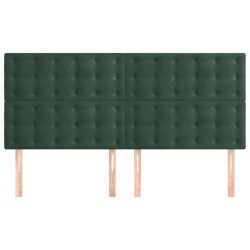 Têtes de lit 4 pcs Vert foncé 100x5x78/88 cm Velours 