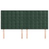 Têtes de lit 4 pcs Vert foncé 100x5x78/88 cm Velours 
