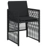 Chaises de jardin lot de 4 avec coussins noir résine tressée 