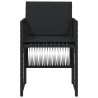 Chaises de jardin lot de 4 avec coussins noir résine tressée 