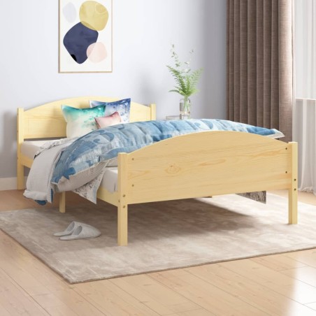 Cadre de lit sans matelas bois de pin massif 120x200 cm 