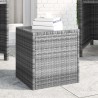 Table d'appoint gris 40x37x40,5 cm poly rotin et verre trempé 