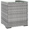 Table d'appoint gris 40x37x40,5 cm poly rotin et verre trempé 