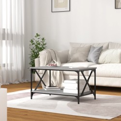 Table basse Sonoma gris 80x50x45 cm Bois d'ingénierie et fer 