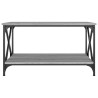 Table basse Sonoma gris 80x50x45 cm Bois d'ingénierie et fer 