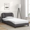 Cadre de lit sans matelas gris 100x200 cm similicuir 
