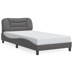 Cadre de lit sans matelas gris 100x200 cm similicuir 