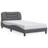 Cadre de lit sans matelas gris 100x200 cm similicuir 