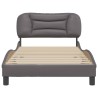 Cadre de lit sans matelas gris 100x200 cm similicuir 