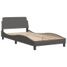 Cadre de lit sans matelas gris 100x200 cm similicuir 