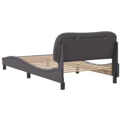 Cadre de lit sans matelas gris 100x200 cm similicuir 