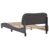 Cadre de lit sans matelas gris 100x200 cm similicuir 