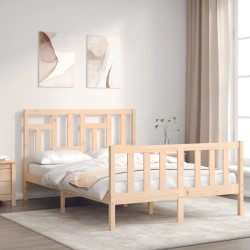 Cadre de lit sans matelas bois de pin massif 