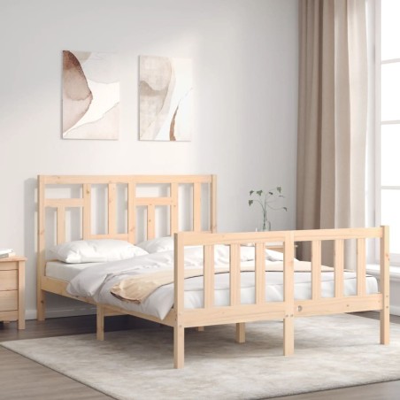 Cadre de lit sans matelas bois de pin massif 