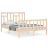 Cadre de lit sans matelas bois de pin massif 