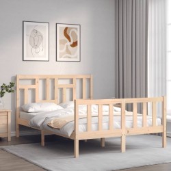 Cadre de lit sans matelas bois de pin massif 