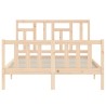 Cadre de lit sans matelas bois de pin massif 