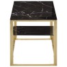 Table basse doré acier inoxydable et verre trempé 