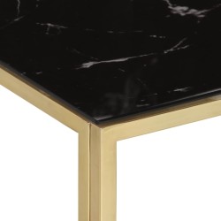 Table basse doré acier inoxydable et verre trempé 