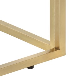 Table basse doré acier inoxydable et verre trempé 