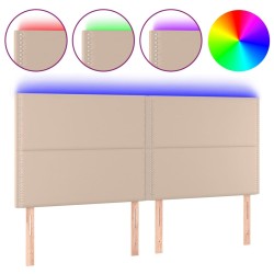 Tête de lit à LED Cappuccino 200x5x118/128 cm Similicuir 
