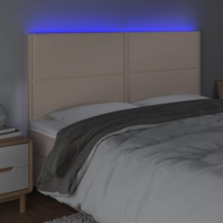 Tête de lit à LED Cappuccino 200x5x118/128 cm Similicuir 