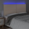 Tête de lit à LED Cappuccino 200x5x118/128 cm Similicuir 