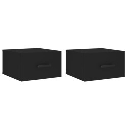 Tables de chevet murales 2 pcs noir 35x35x20 cm 